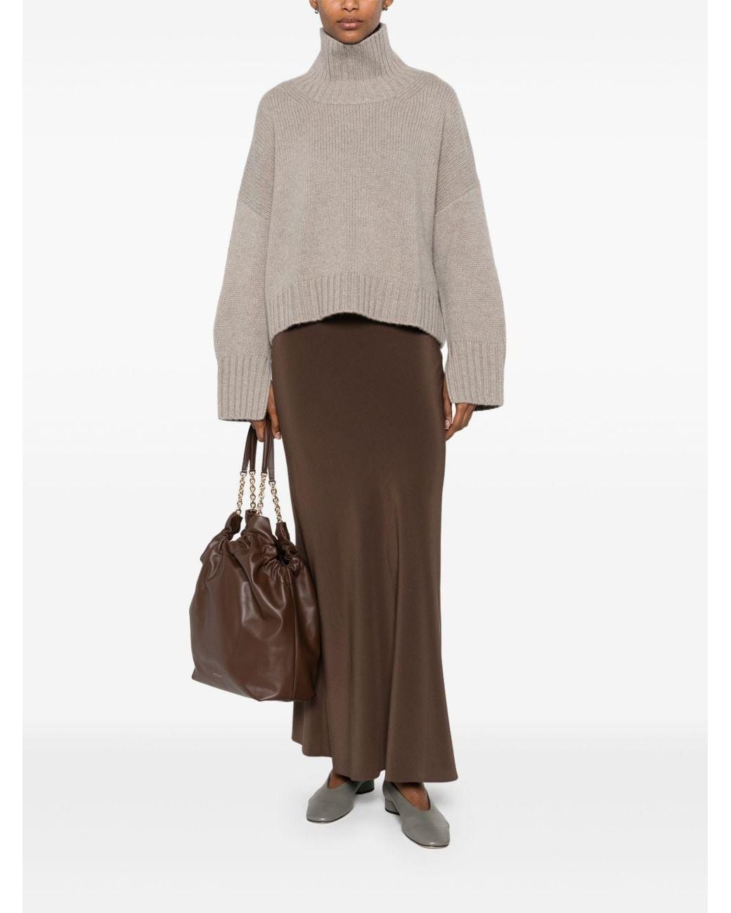 Soft Goat Natural Girlfriend Cashmere Turtle-Neck Jumper