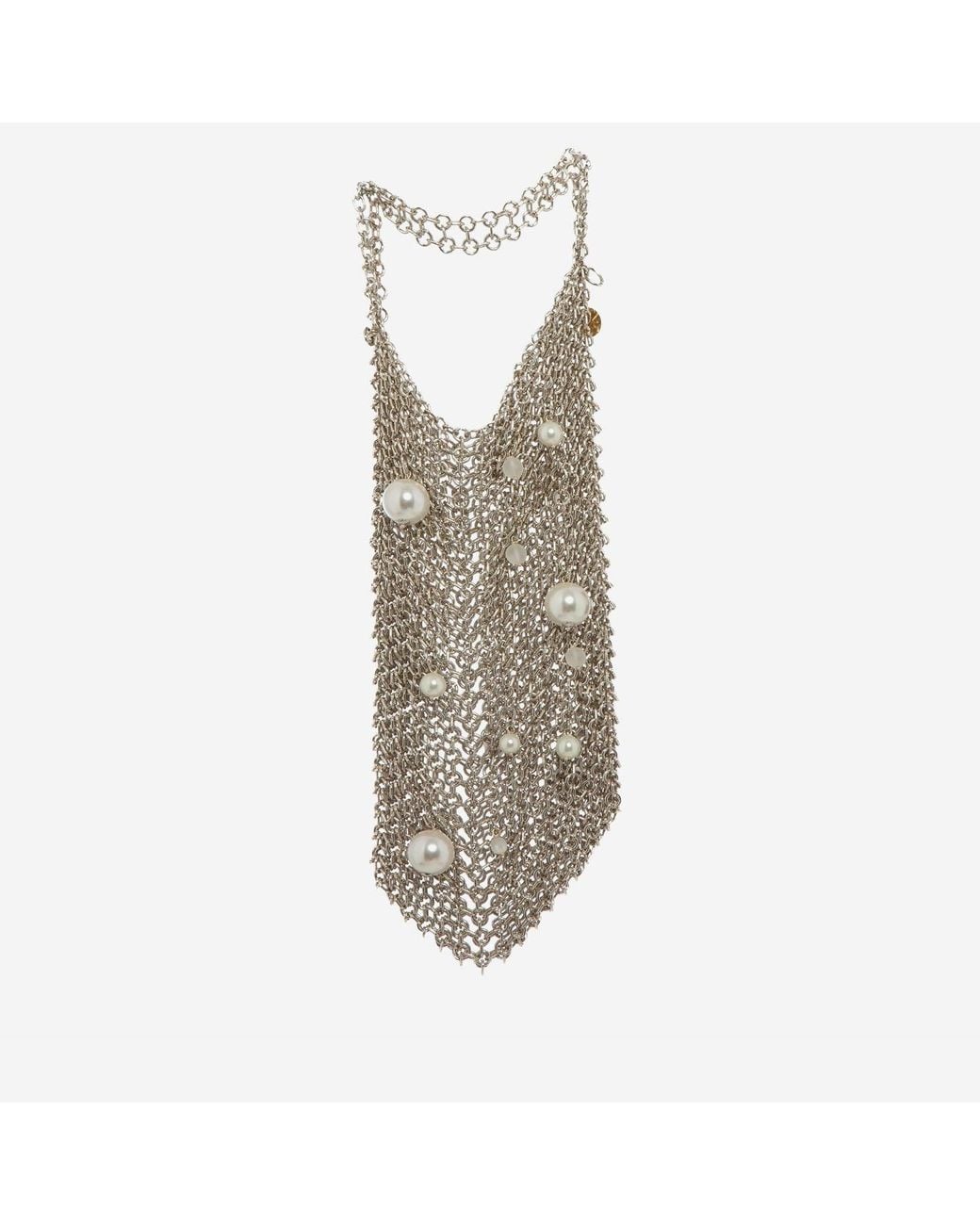 Silvia Gnecchi Metallic Pearl Bag