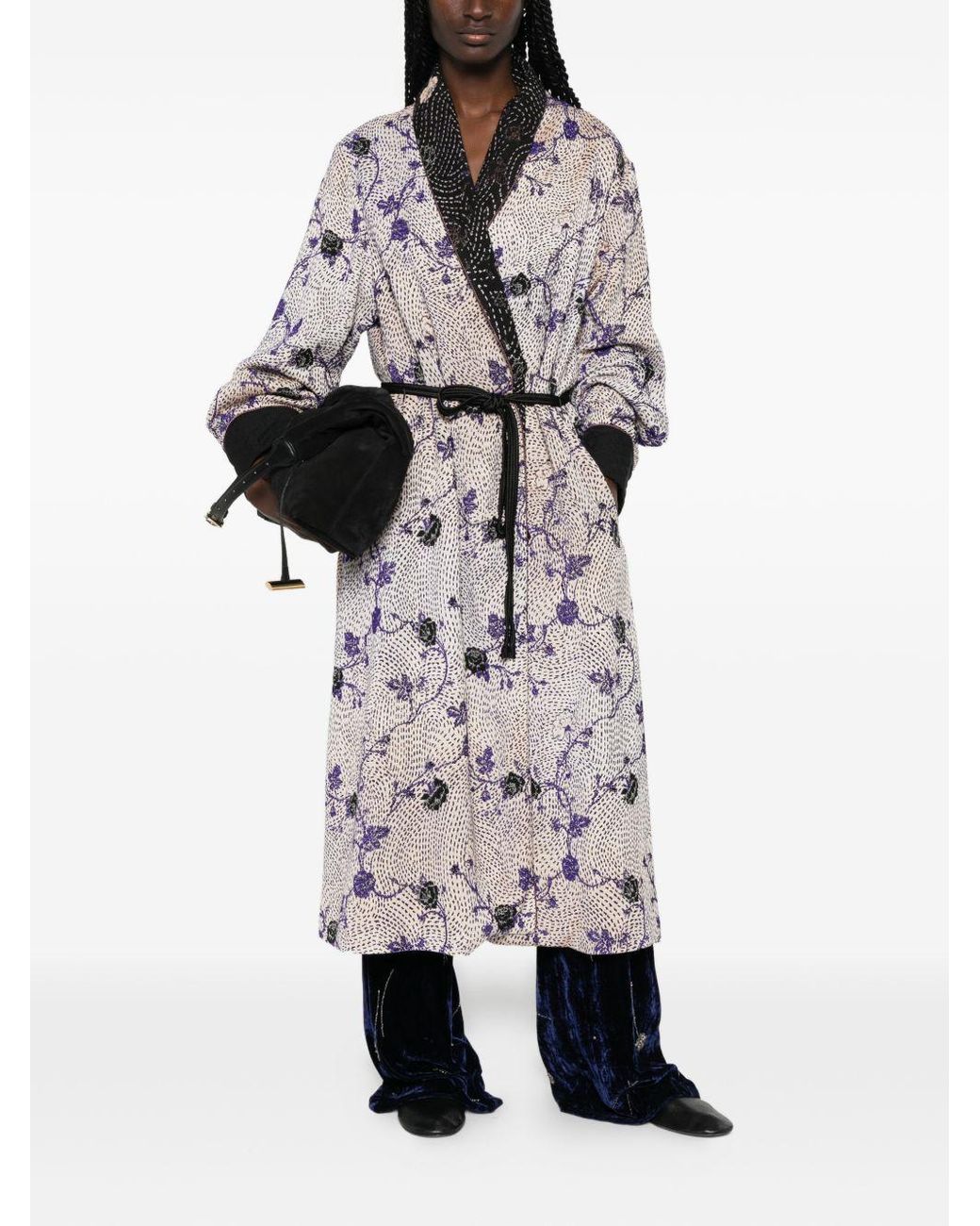 Forte_forte White Cherry Blossom Long Coat