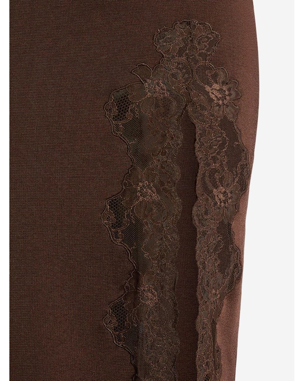 Balmain Brown Midi Skirt