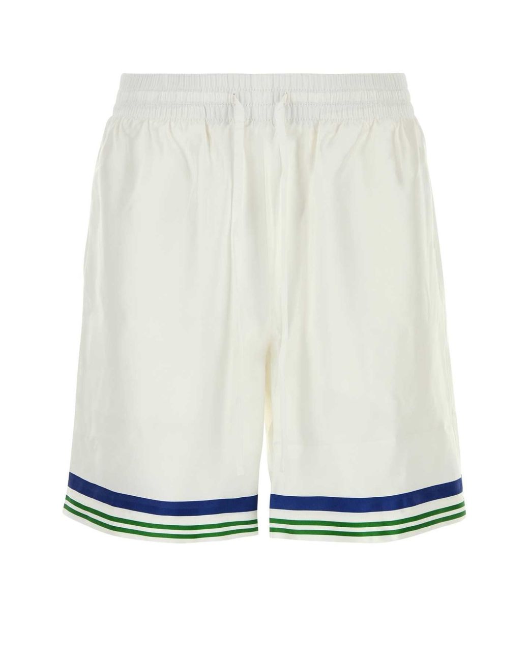 Casablanca White Satin Bermuda Shorts for men