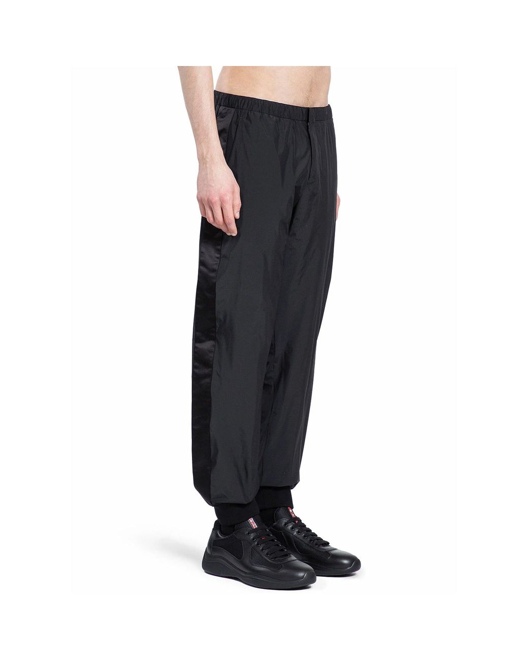 Prada Blue Silk Tec Sweatpants for men