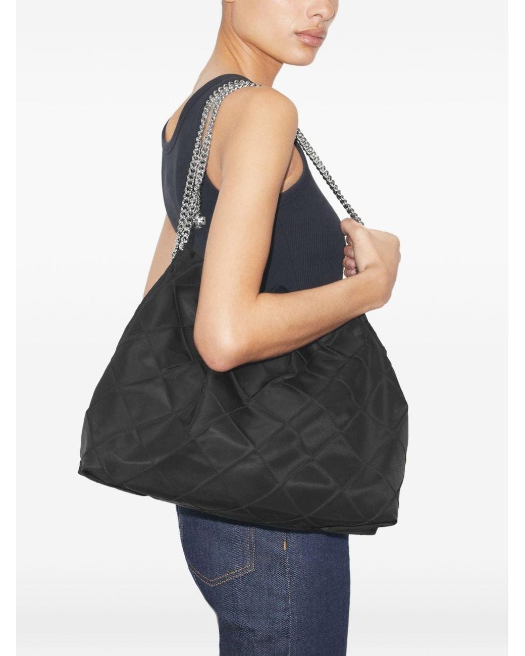 Tory Burch Black Fleming Nylon Hobo Bag