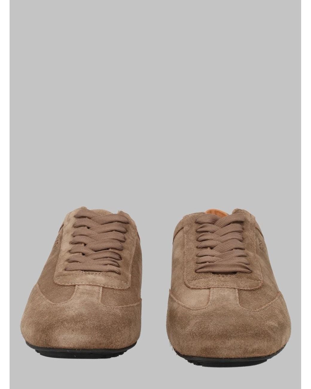Boss Brown Suede Lace-Up Sneakers