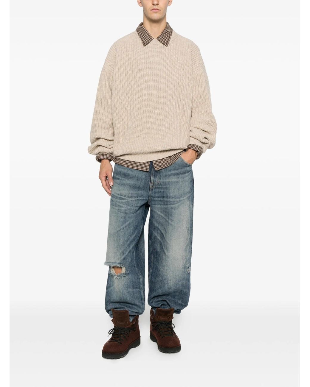 LC23 Natural Rib Stictch Sweater
