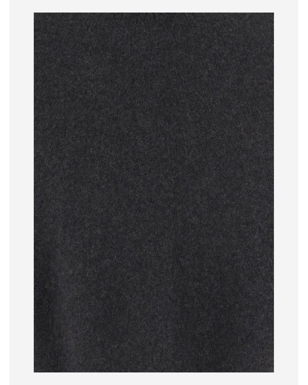 Giorgio Armani Gray Dark Cashmere Ribbed Cuffs Turtleneck Sweater
