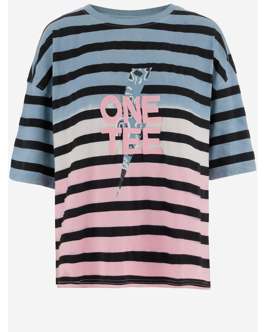 ONE TEE Multicolor Cotton T Shirt With Logo Print
