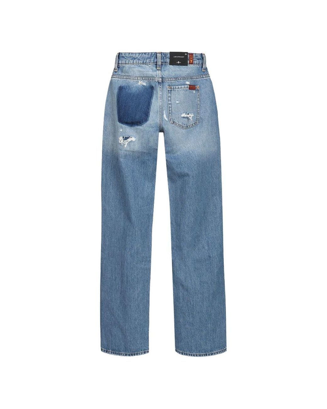 Seven7 Blue Low Straight Denim Jeans