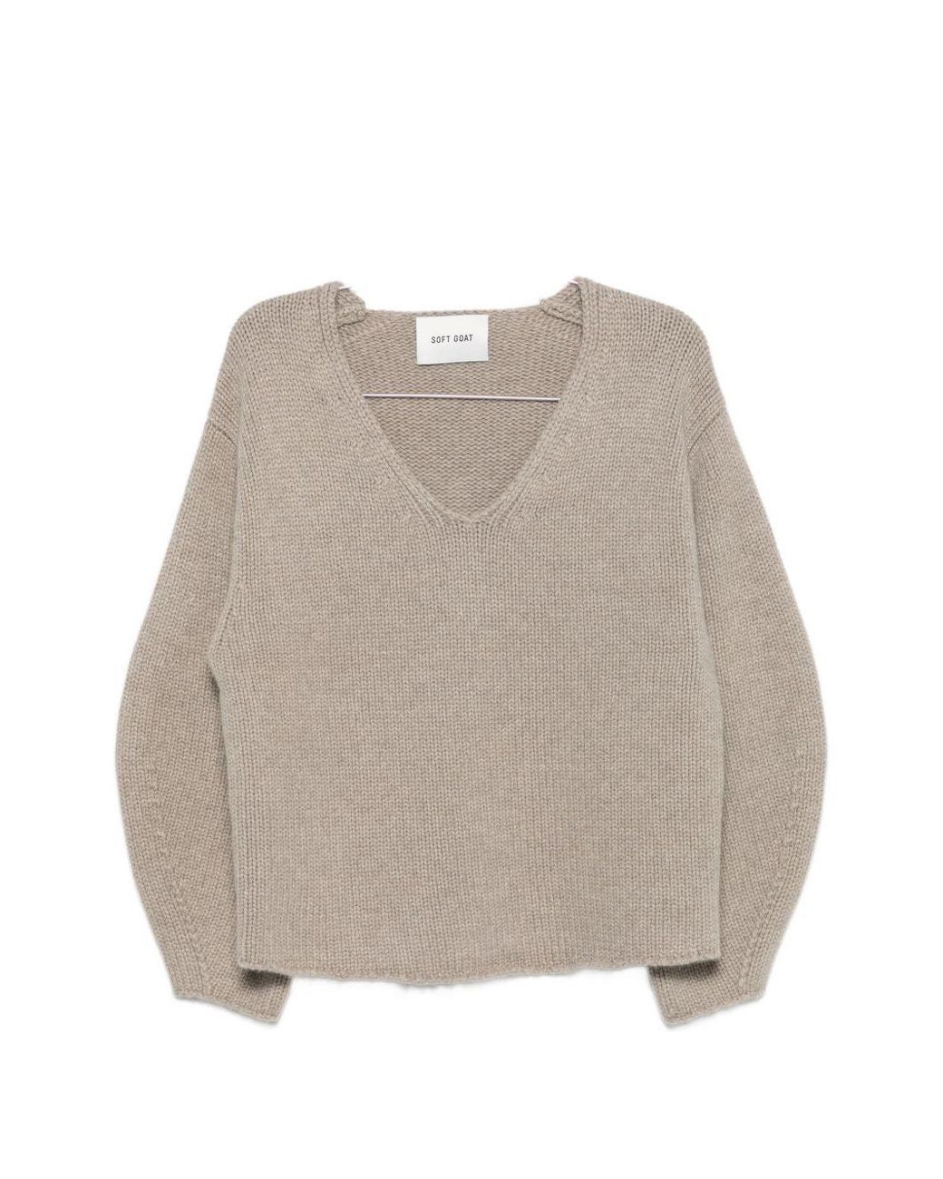 Soft Goat Natural Cashmere V Necked Sweater