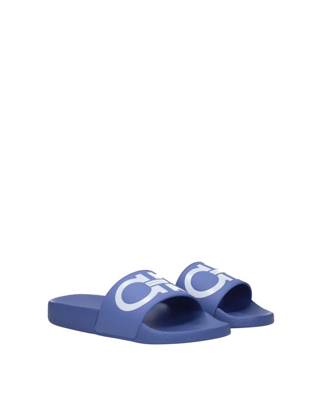 Ferragamo Blue Groovy Flip Flops And Clogs Rubber/ Shadow