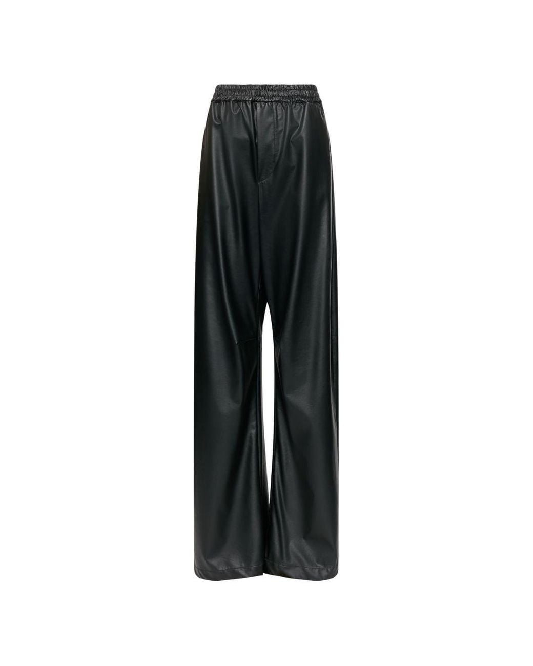 MM6 by Maison Margiela Black Faux Leather Trousers