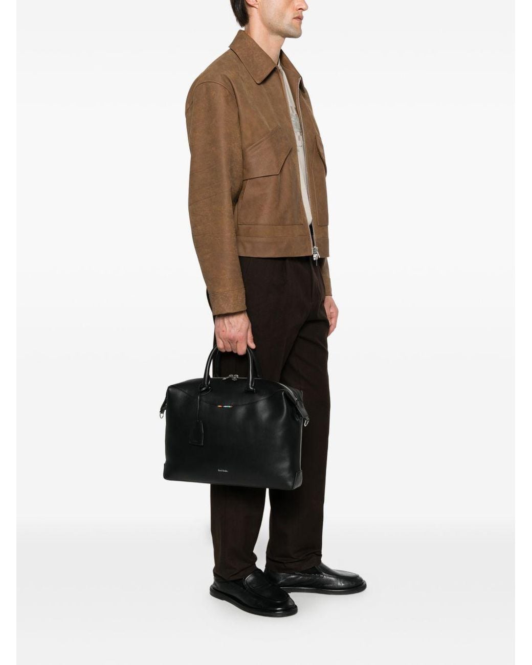Paul Smith Black Leather Duffle Bag