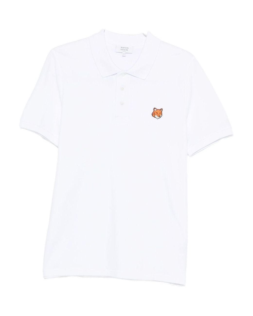 Maison Kitsuné White Fox Head Cotton Polo Shirt