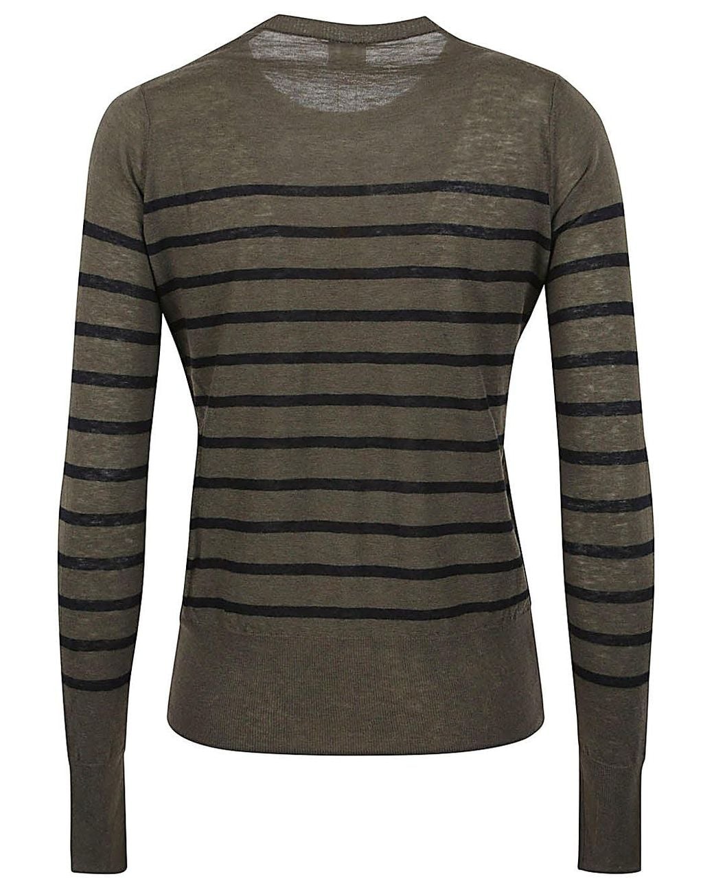 C.t. Plage Gray Wool Striped Sweater