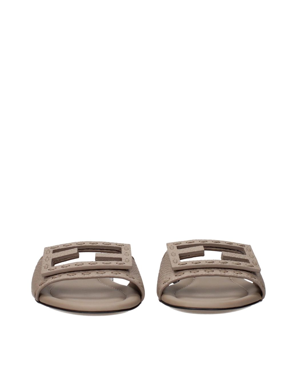Fendi Natural Sandals And Clogs Leather/Taupe