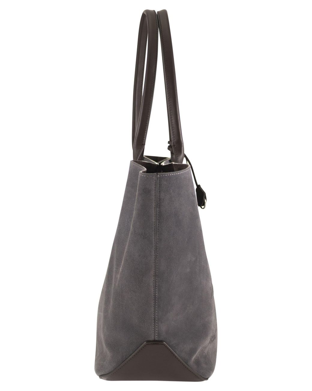 Hogan Black Suede Shopping Bag With Embossed Logo