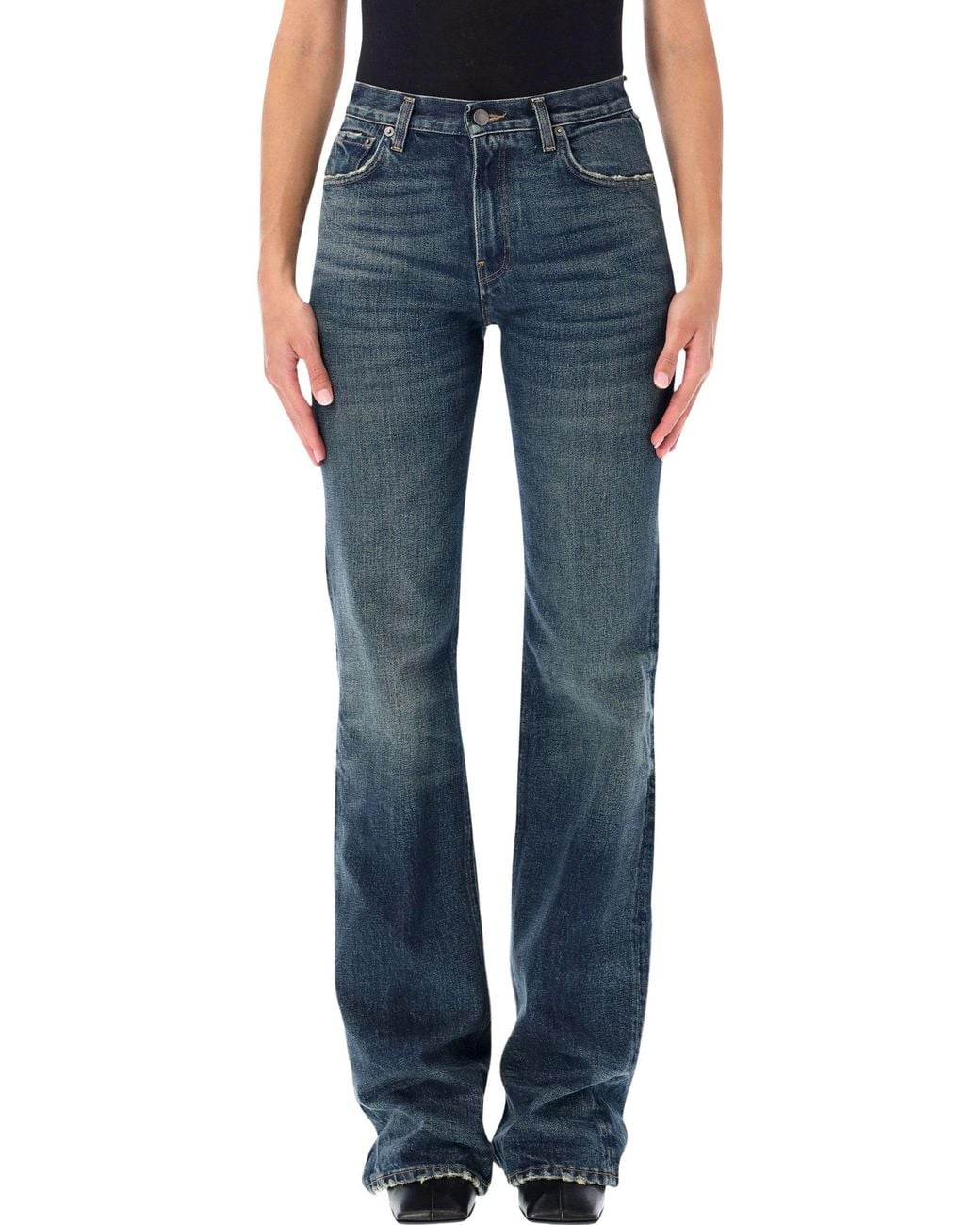 Haikure Blue High-Rise Flared Jeans