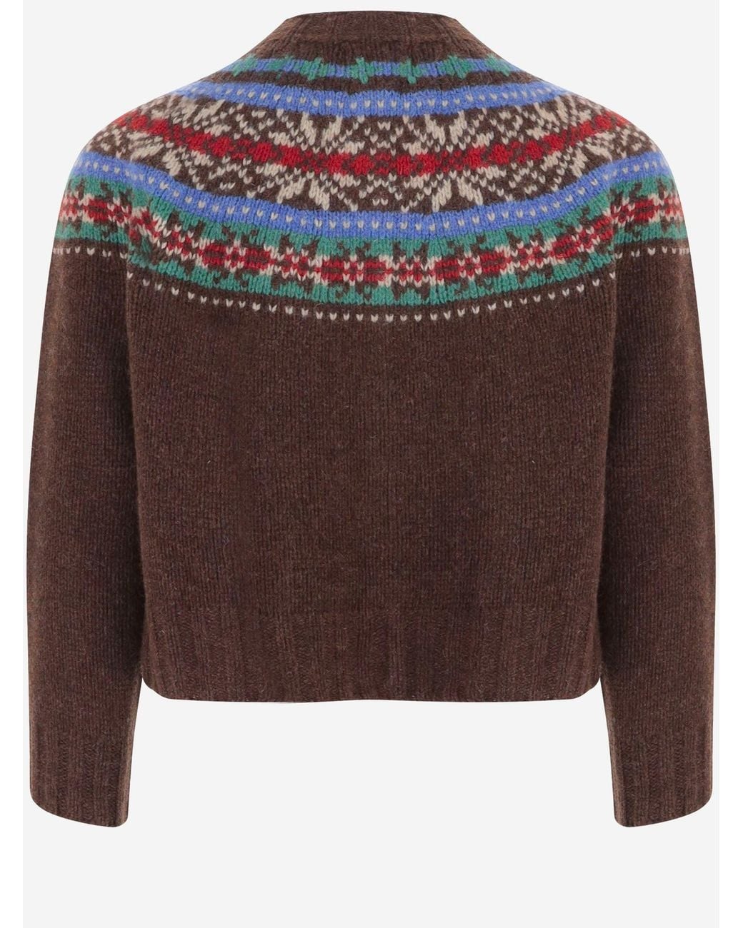 Howlin' By Morrison Blue Wool Cardigan With Jacquard Pattern
