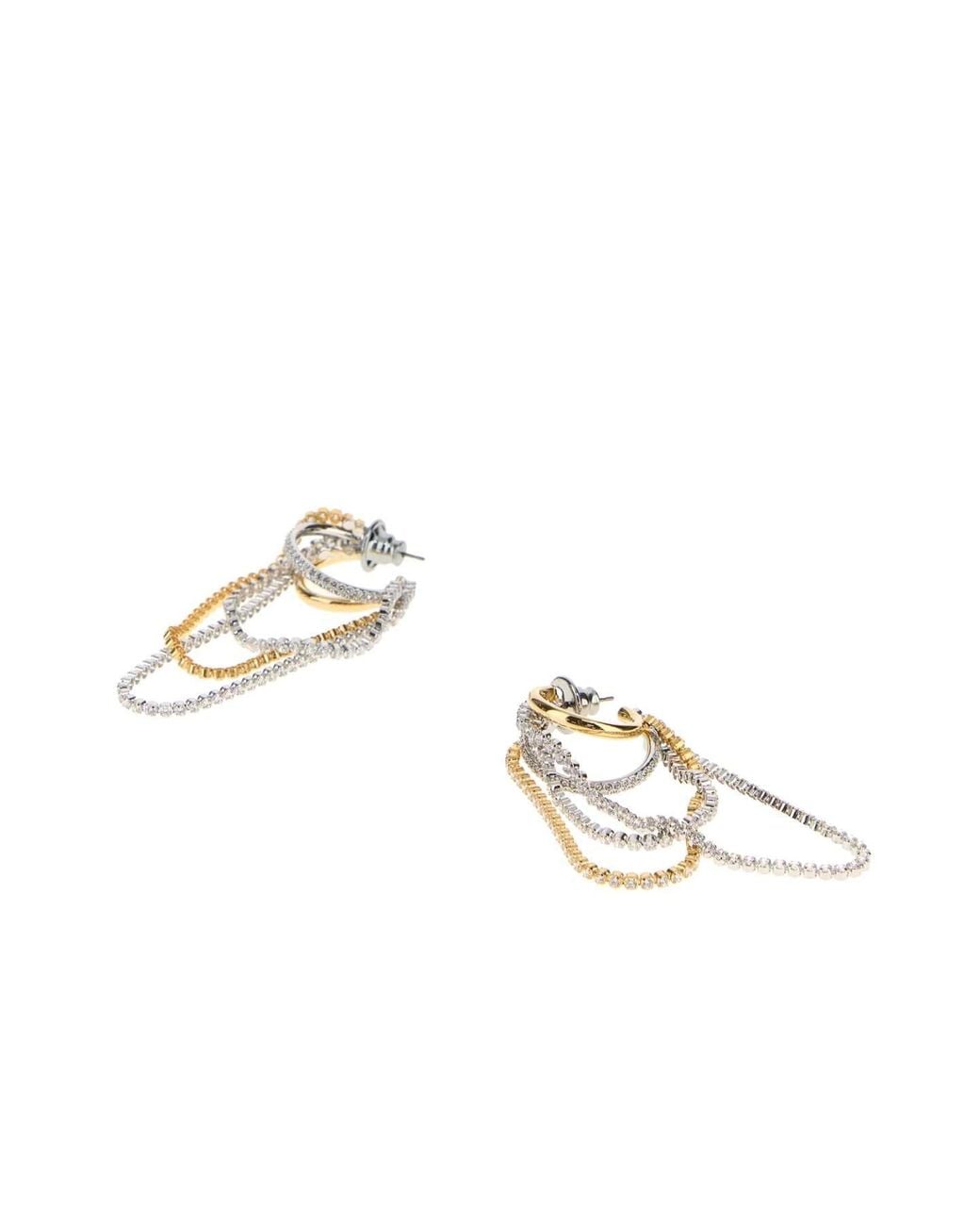Swarovski Natural Two-Tone Metal Hyperbola Earrings, 7 Cm