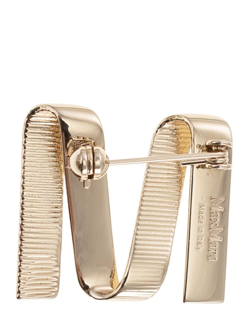 Max Mara Natural Mgrosgrainpin Metal M Pin