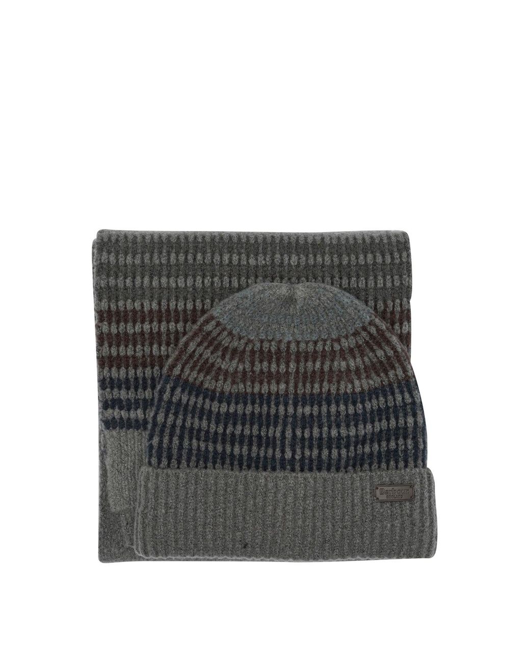 Barbour Black "Branton" Set With Scarf And Beanie for men
