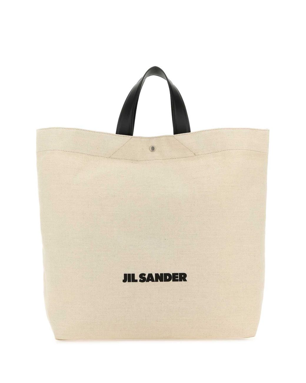 Jil Sander Natural Sand Canvas Flat Shopping Bag