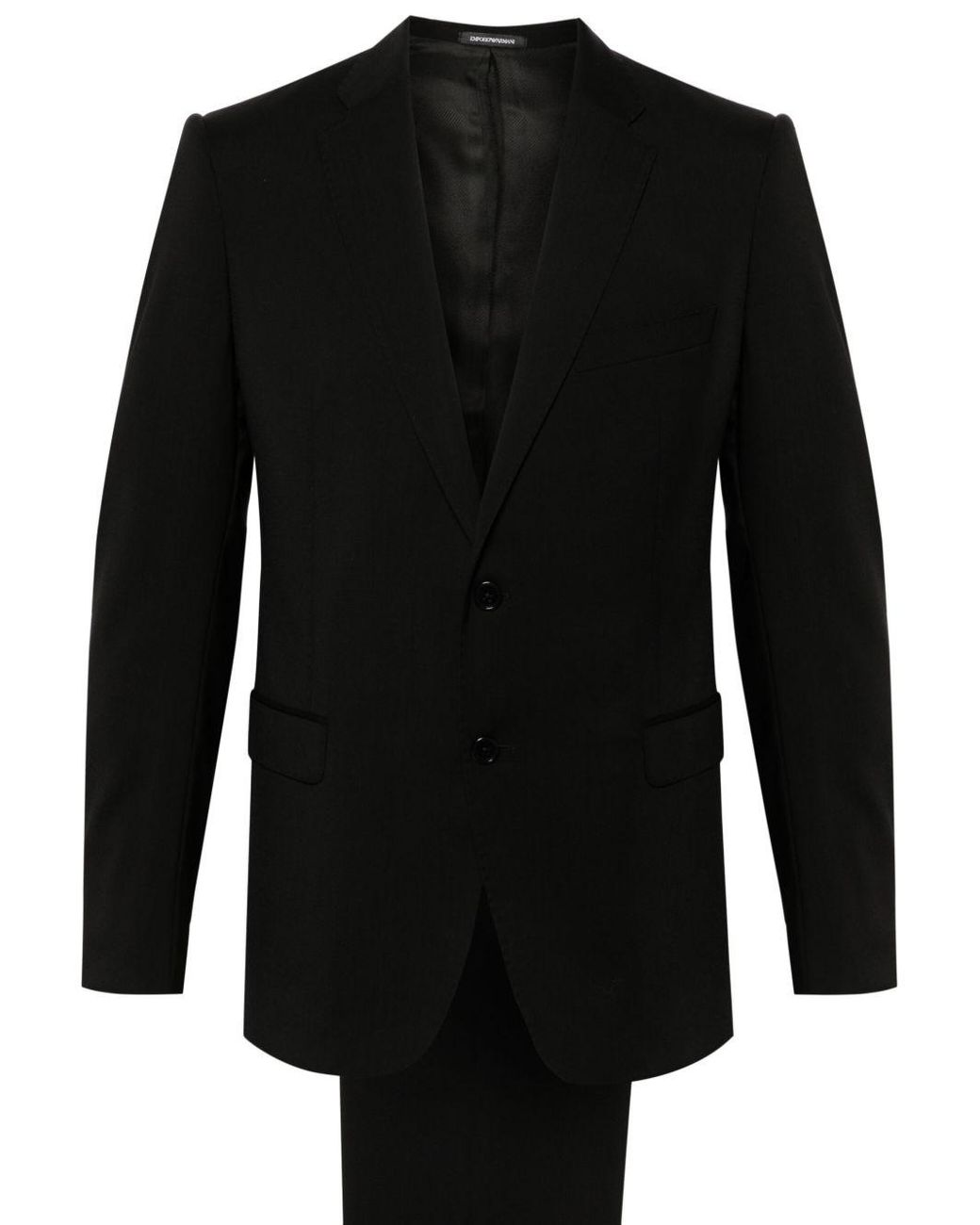 Emporio Armani Black Wool Single Breasted Suit