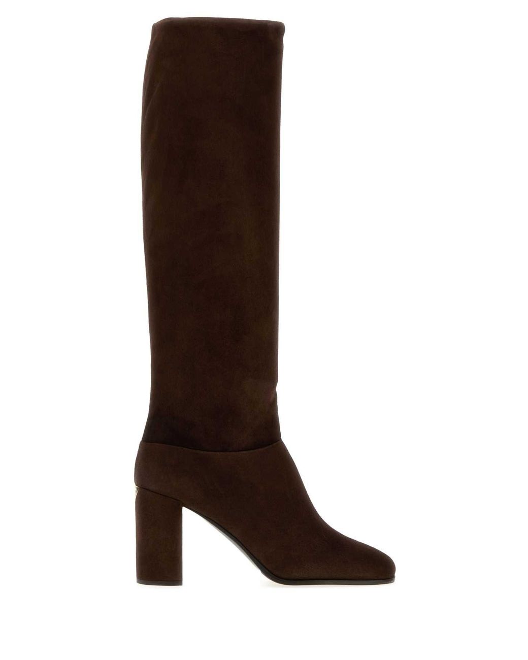 Prada Brown Dark Suede Ankle Boots With 9 Cm Heel