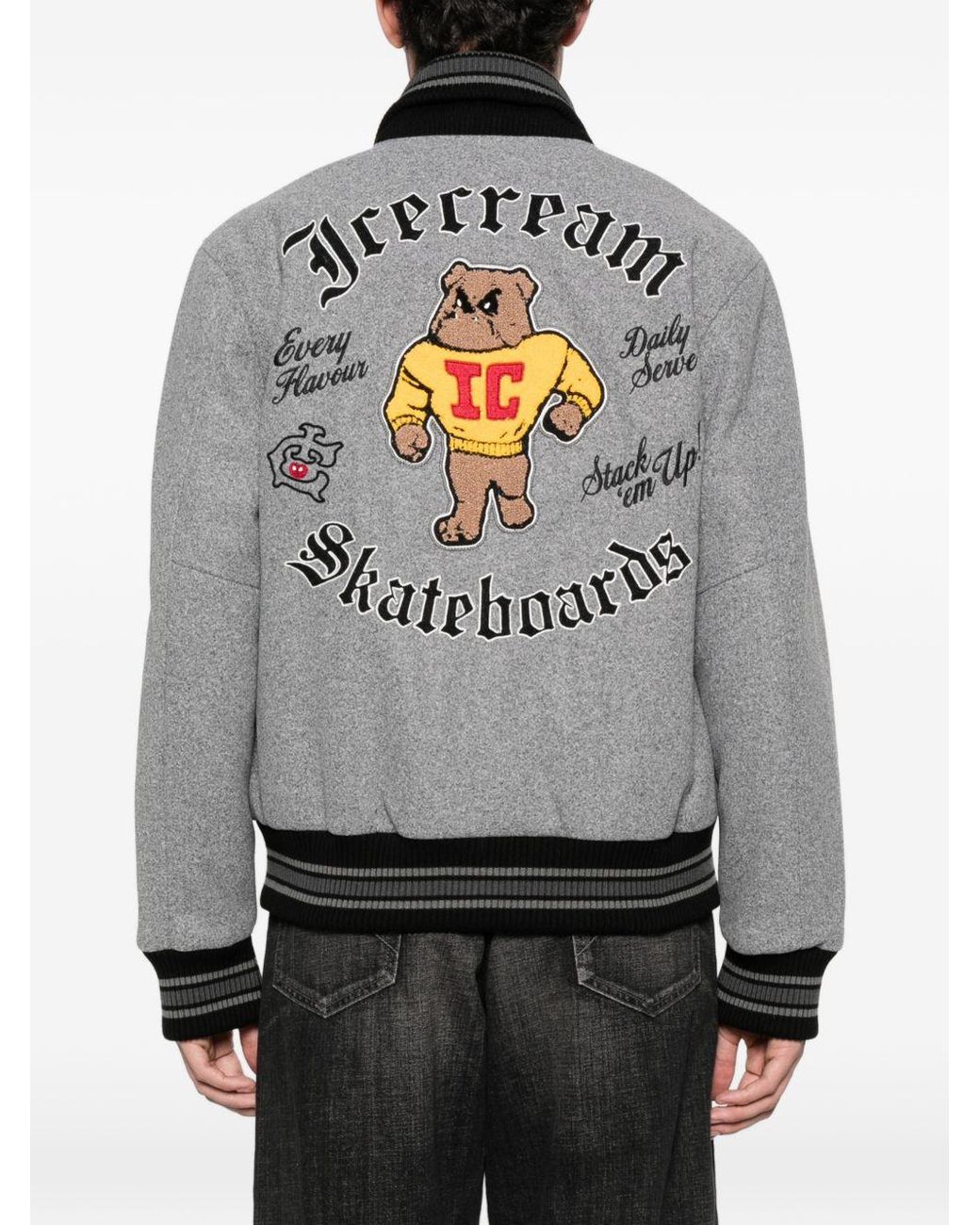 ICECREAM Gray Cotton Bomber Jacket