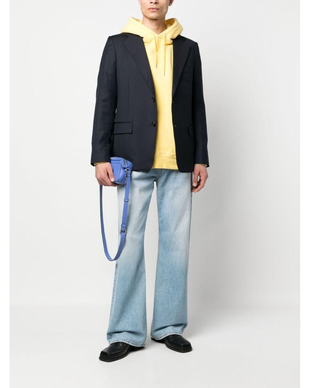 Lanvin Blue Single-Breasted Wool Jacket for men