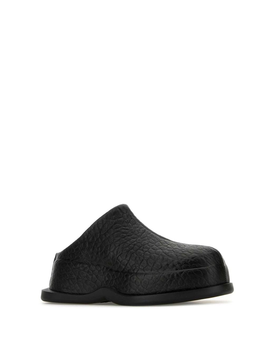 McQueen Black Leather Wave Slippers for men