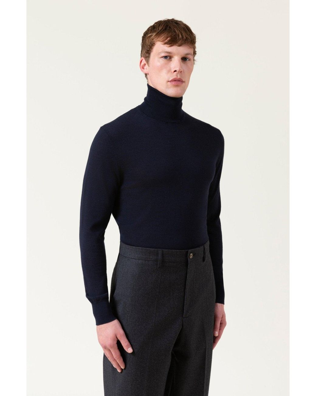 AUTORE Blue Knit Cooper Merino Wool