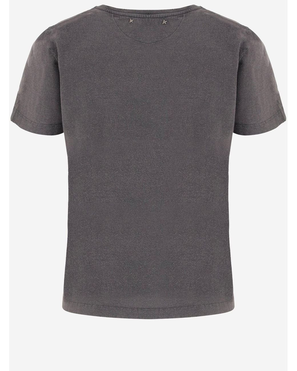 Golden Goose Deluxe Brand Gray Cotton Logo T-Shirt T-Shirts & Jerseys