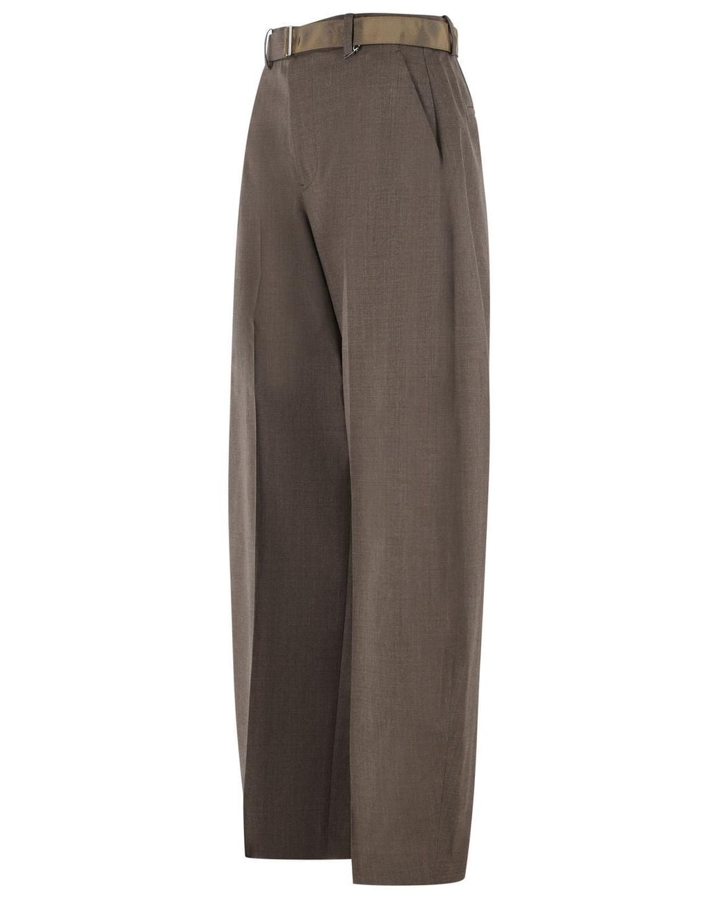 Sacai Brown Wool Trousers