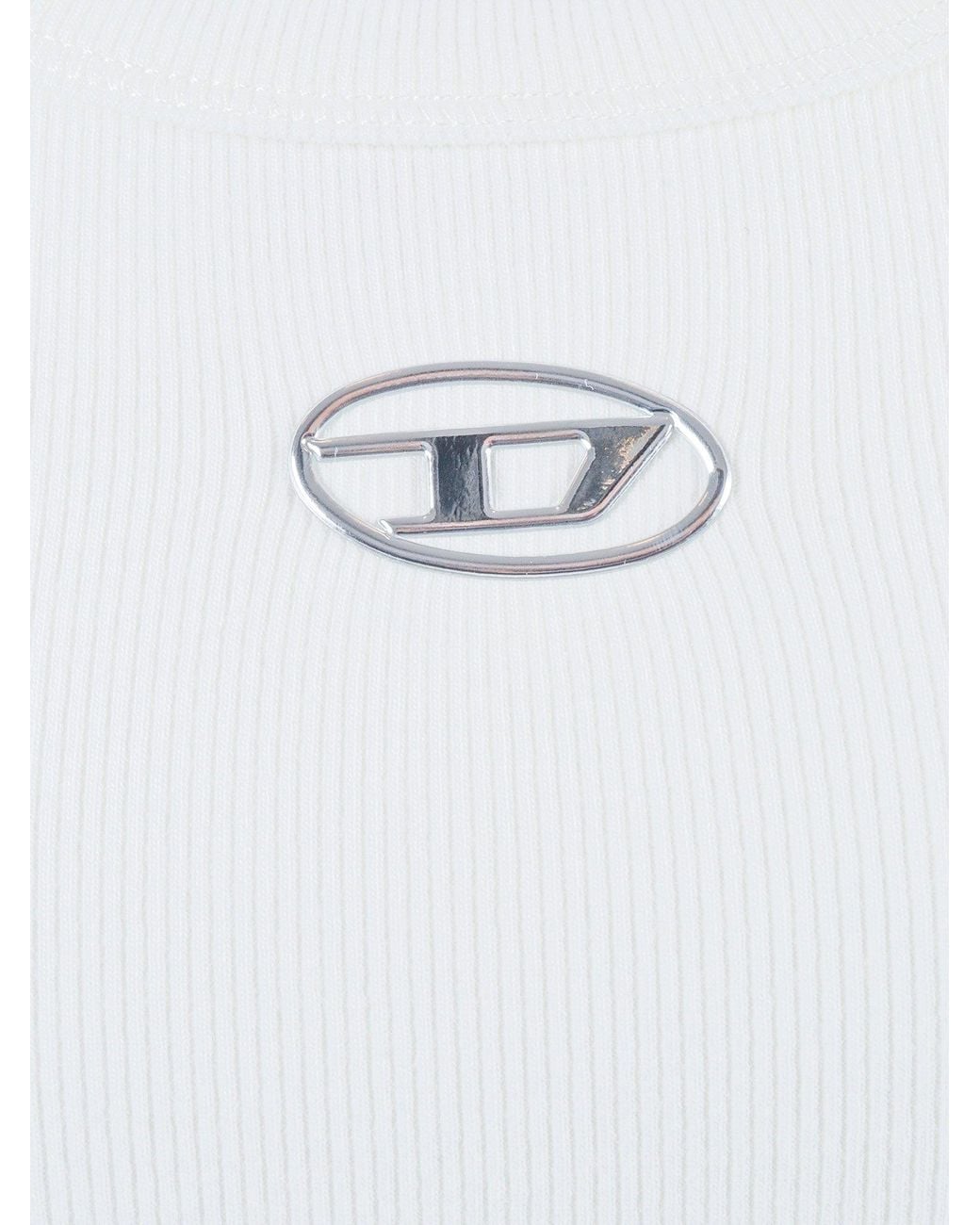 DIESEL White Jersey Tops