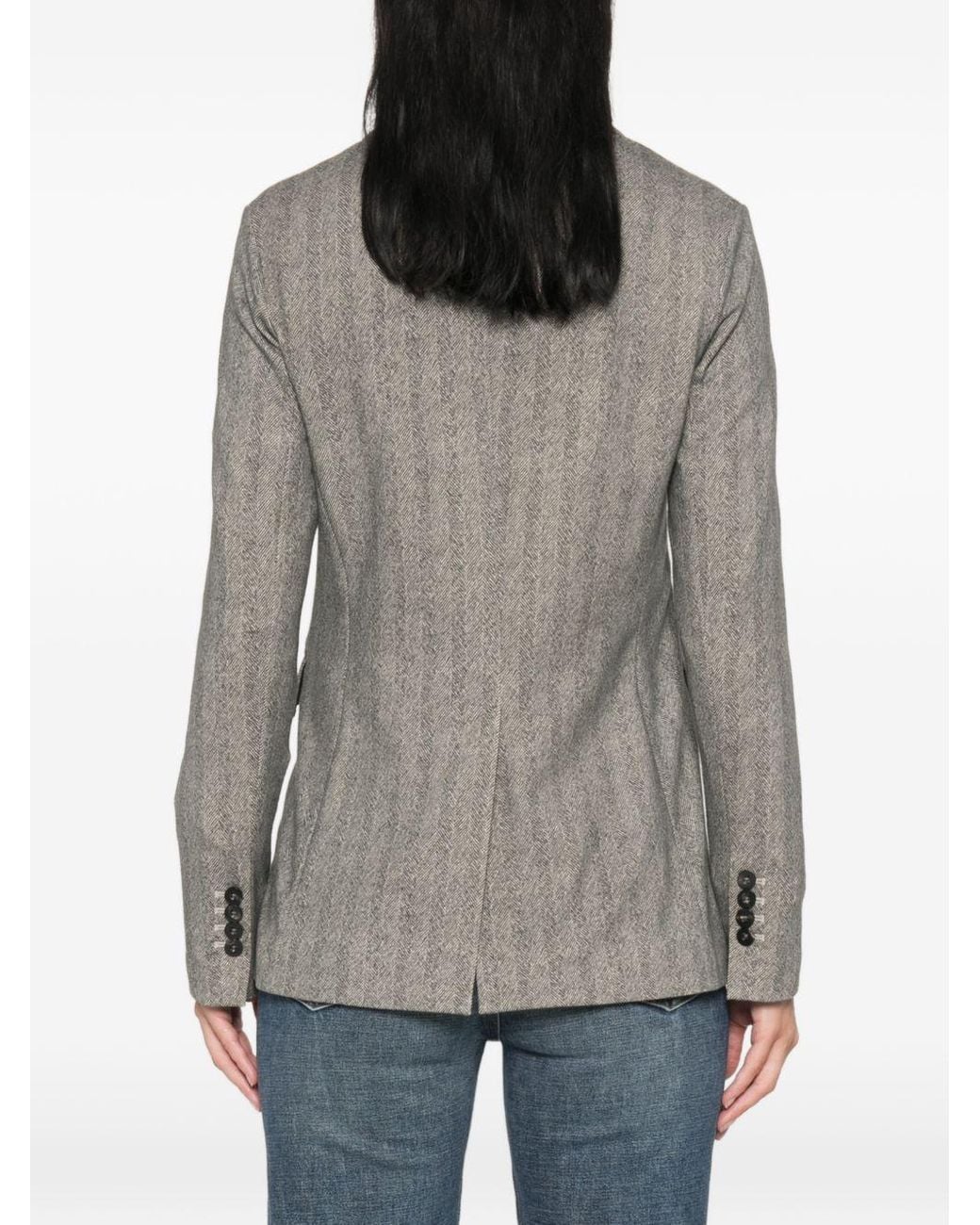 Circolo 1901 Gray Cotton Double-Breasted Jacket