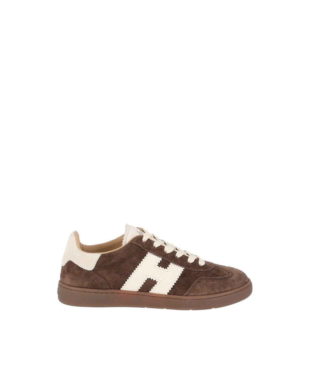 Hogan Brown Suede Cool Logo Low-Top Sneakers