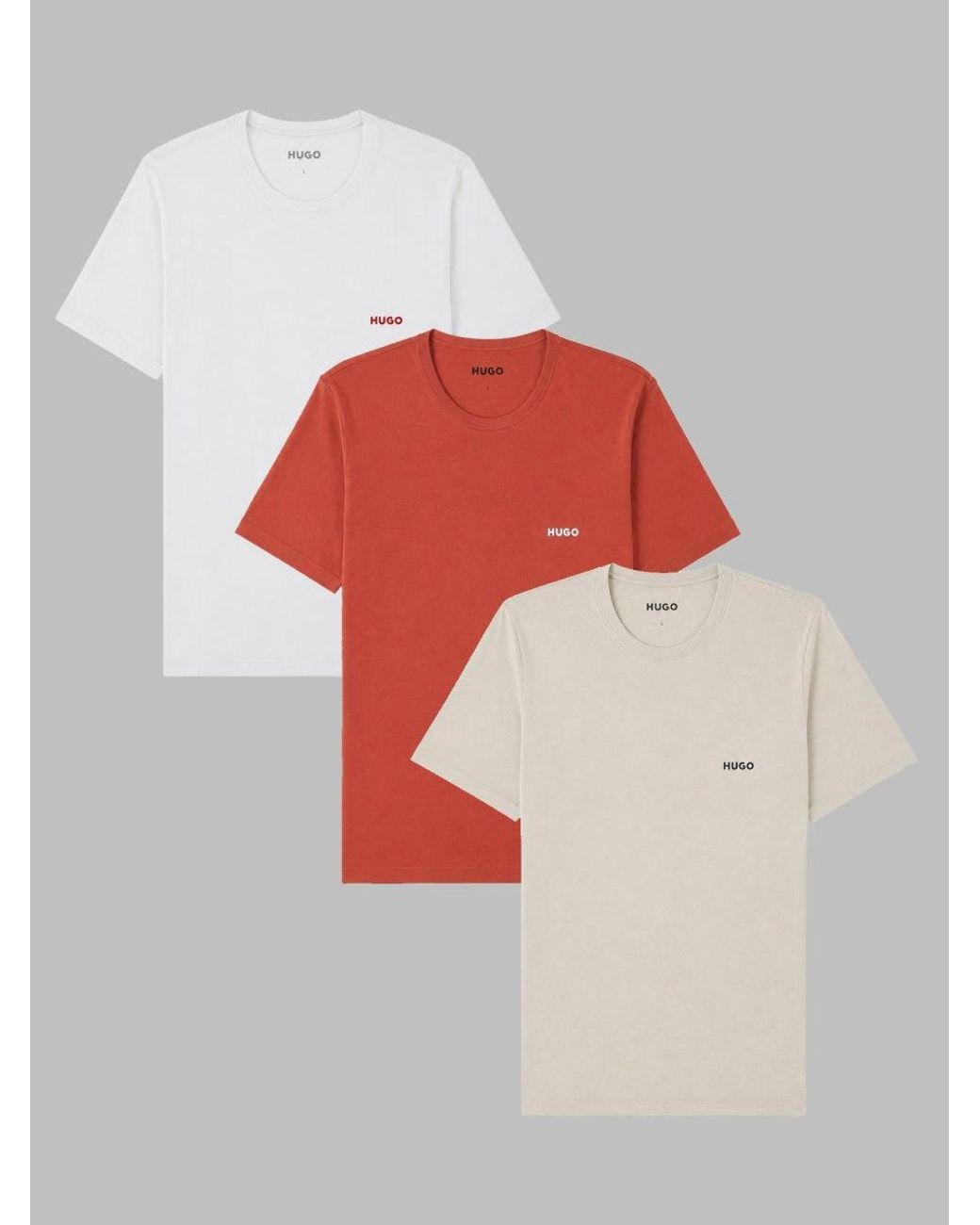 HUGO Red 3 Pack T Shirt Con Logo