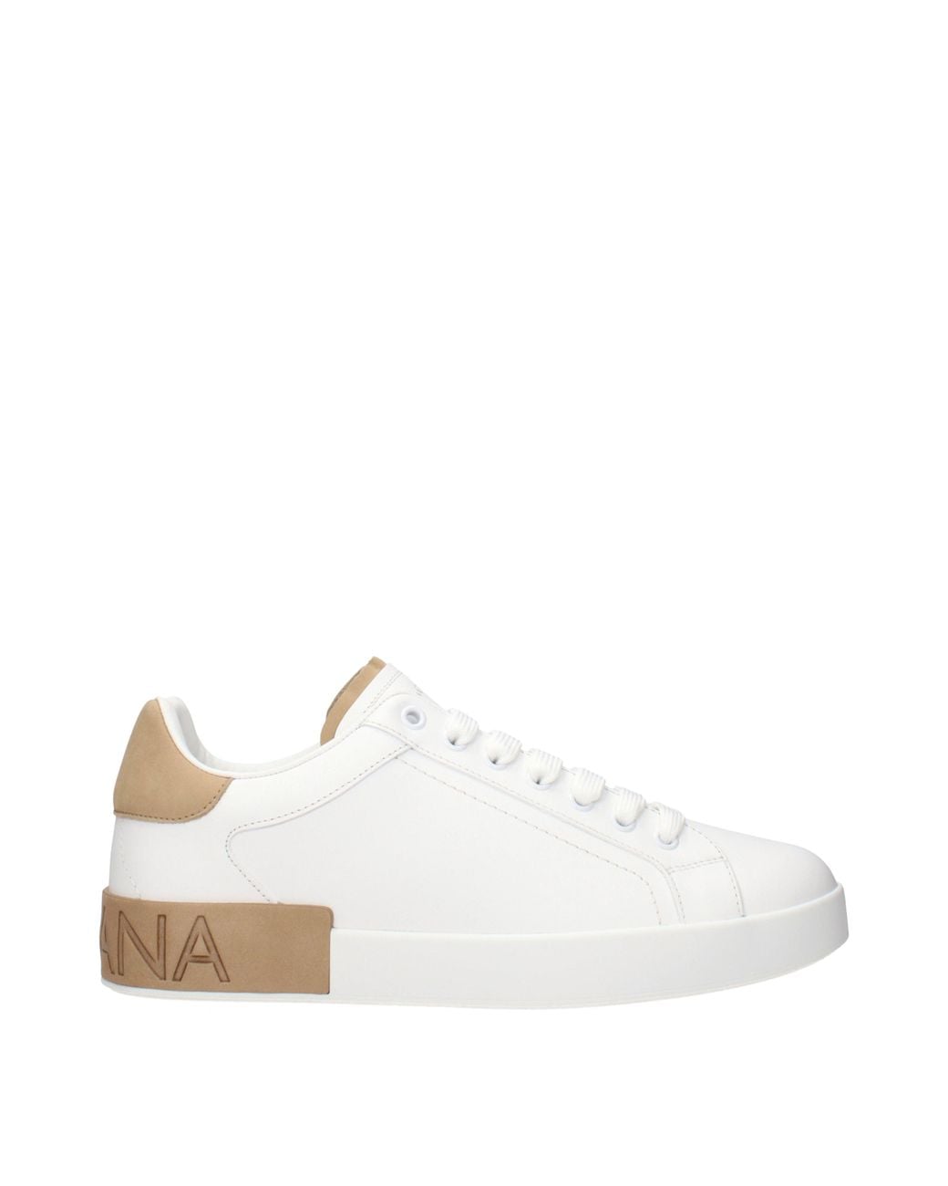 Dolce & Gabbana White Dolce&Gabbana Sneakers Portofino Leather/Tan for men