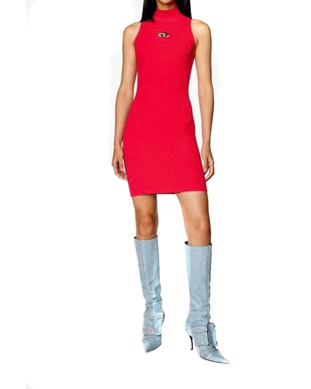DIESEL Red Onervax Mini Dress