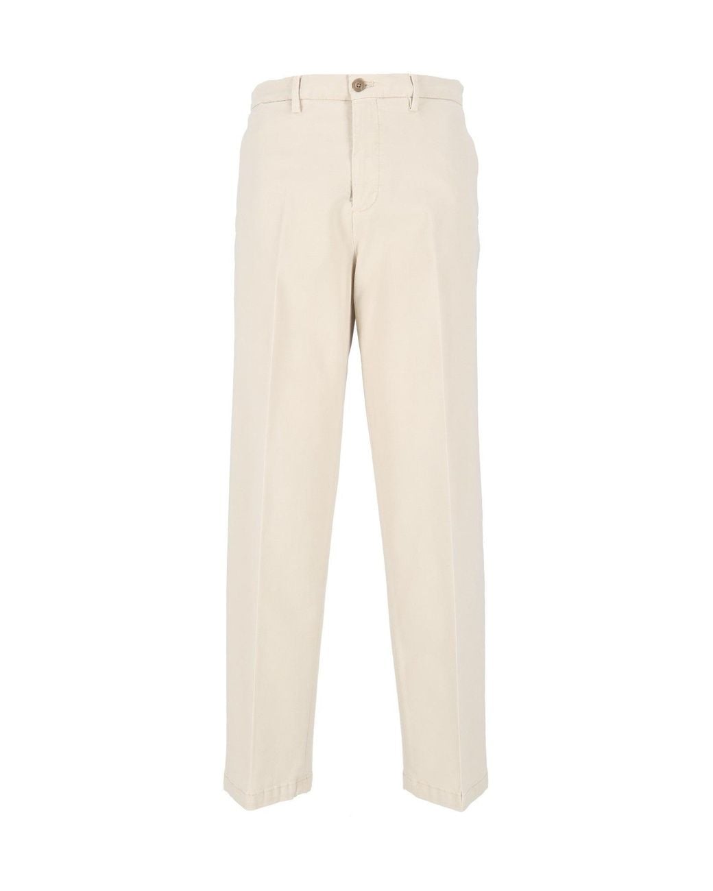 BRIGLIA Natural Mid-Rise Minimalist Straight-Leg Pants