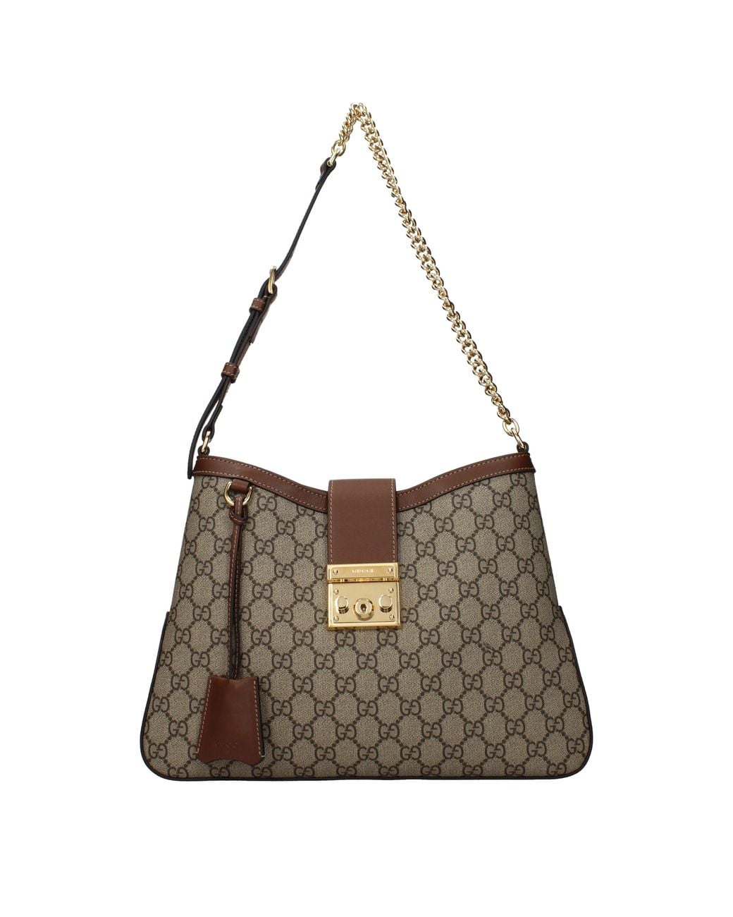 Gucci Brown Padlock Shoulder Bags/Ebony Fabric