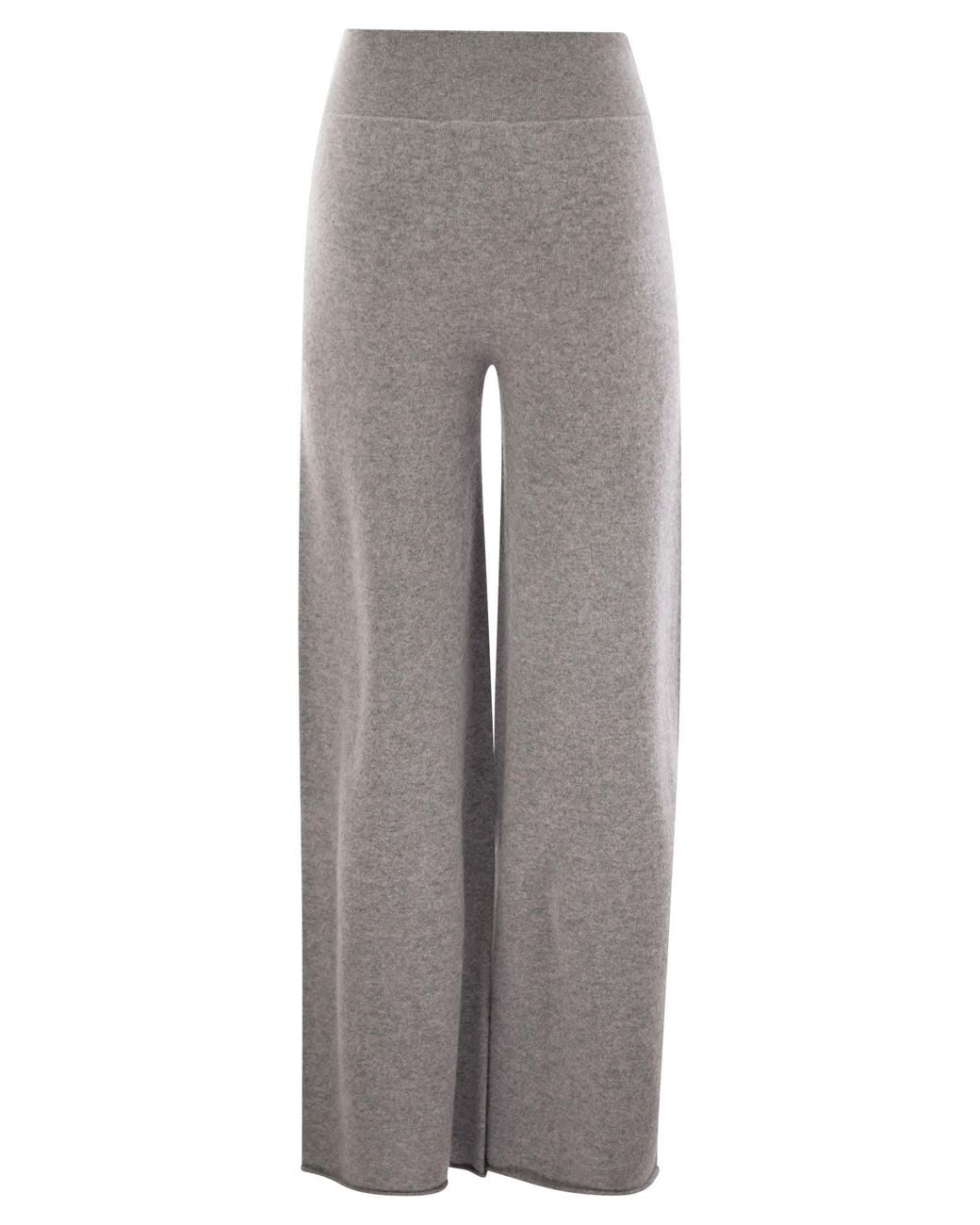 Vanisé Gray Cashmere Wide Leg Trousers
