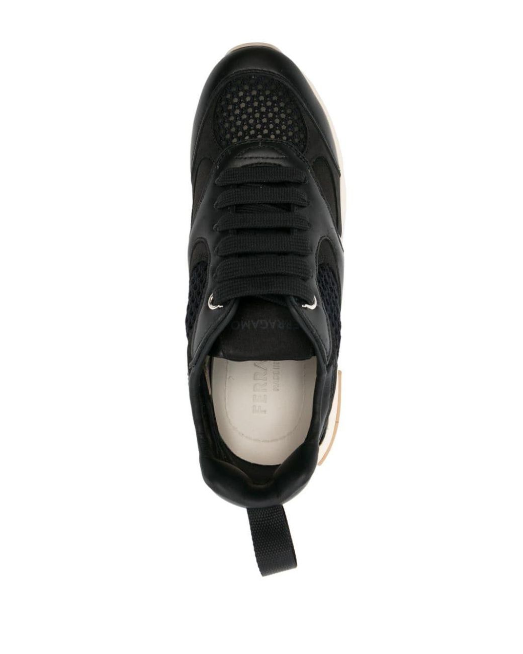 Ferragamo Black Cosma Gancini Panelled Sneakers
