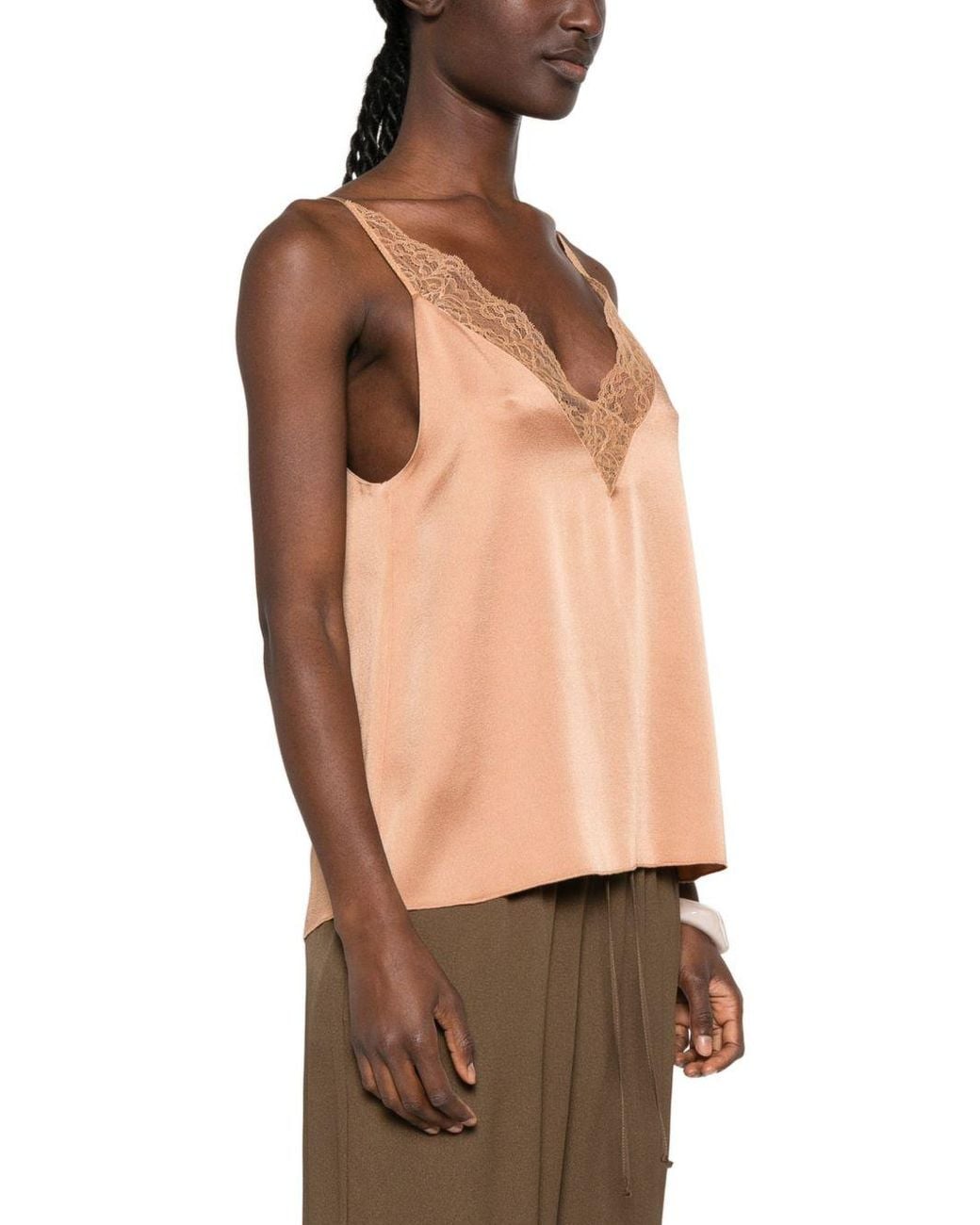 Forte_forte Natural Lace Detail V-Necked Top