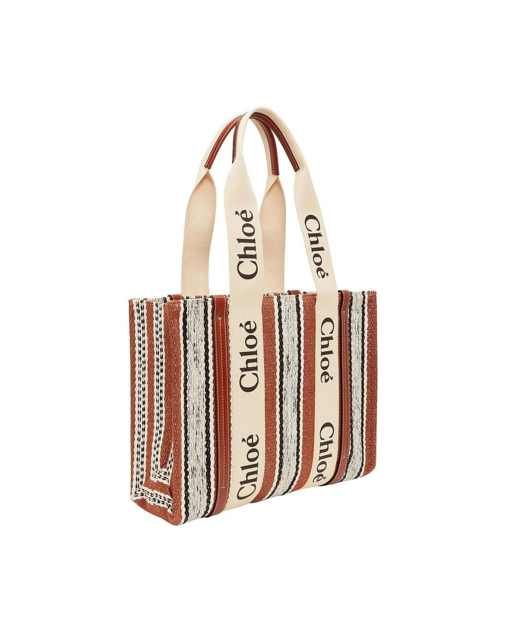 Chloé White Medium Woody Tote Bag