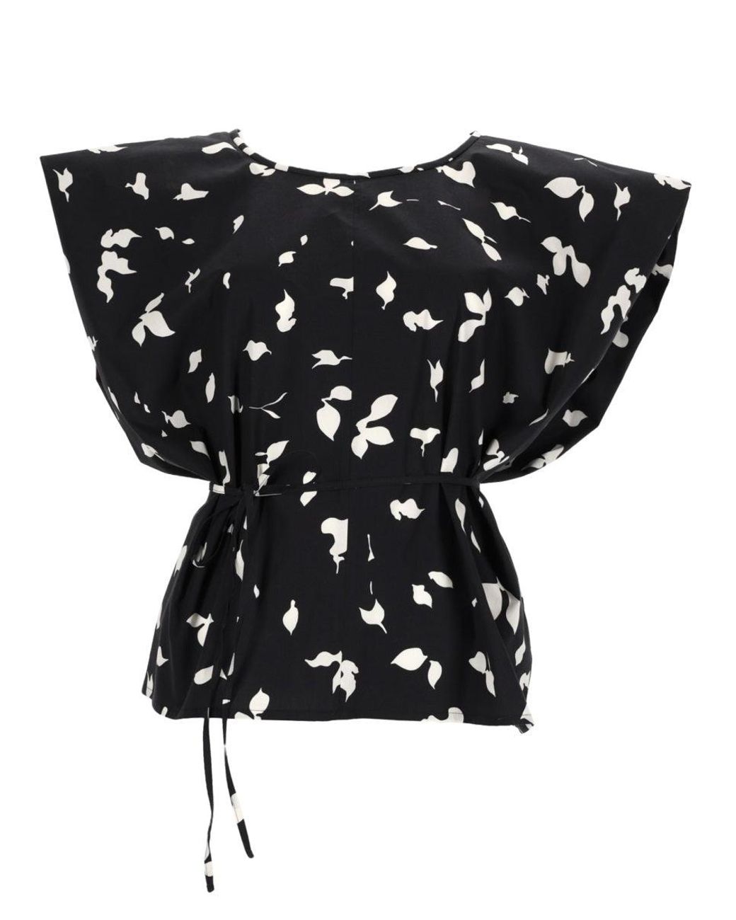 Alysi Black Sleeveless Top With Ribbon