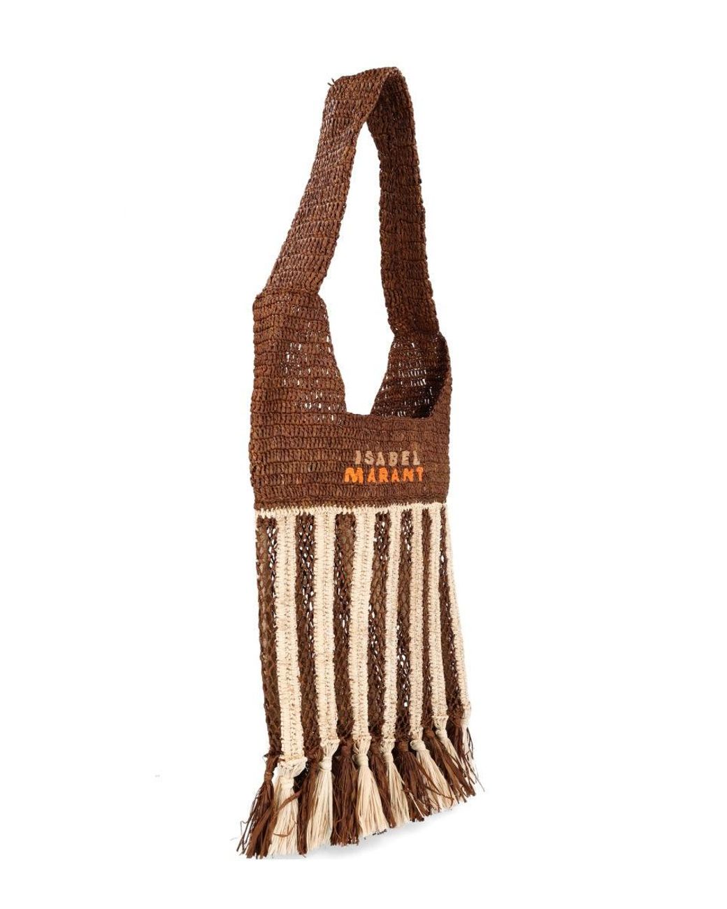 Isabel Marant Brown Bayia Mini Raffia Crossbody Bag