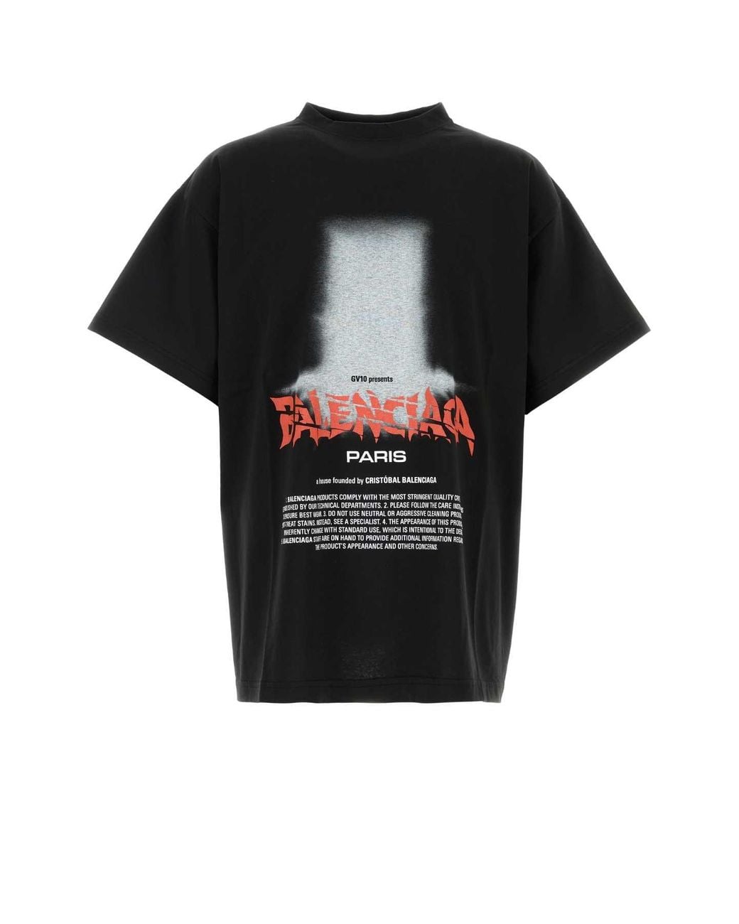 Balenciaga Black Cotton Oversize T Shirt