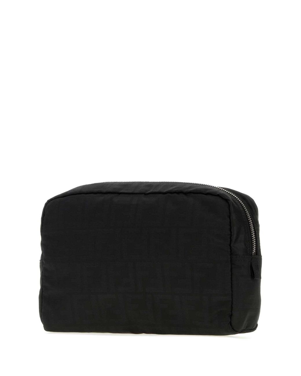 Fendi Black Embroidered Fabric Medium Beauty Case